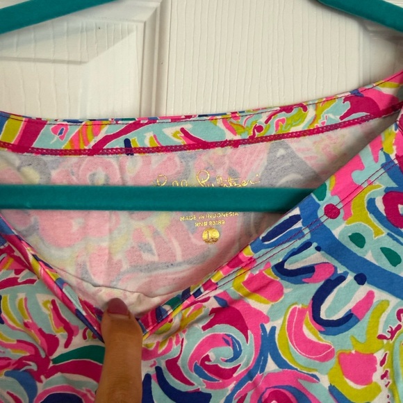 Lilly Pulitzer Pink, Blue & Green Paisley Top - Picture 3 of 3